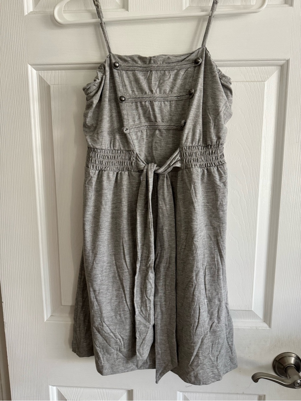 Self Esteem Heather Gray Strappy Mini Dress Medium - Picture 3 of 5